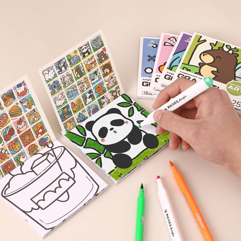 Art Craft Notebook - Cartoon Handy Coloring Book 25 Sheets