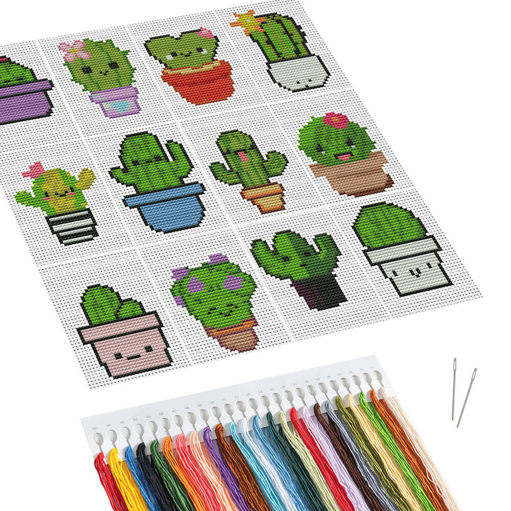 Art Craft And Cloth - EverShine DIY Cross Stitch Cactus MINI