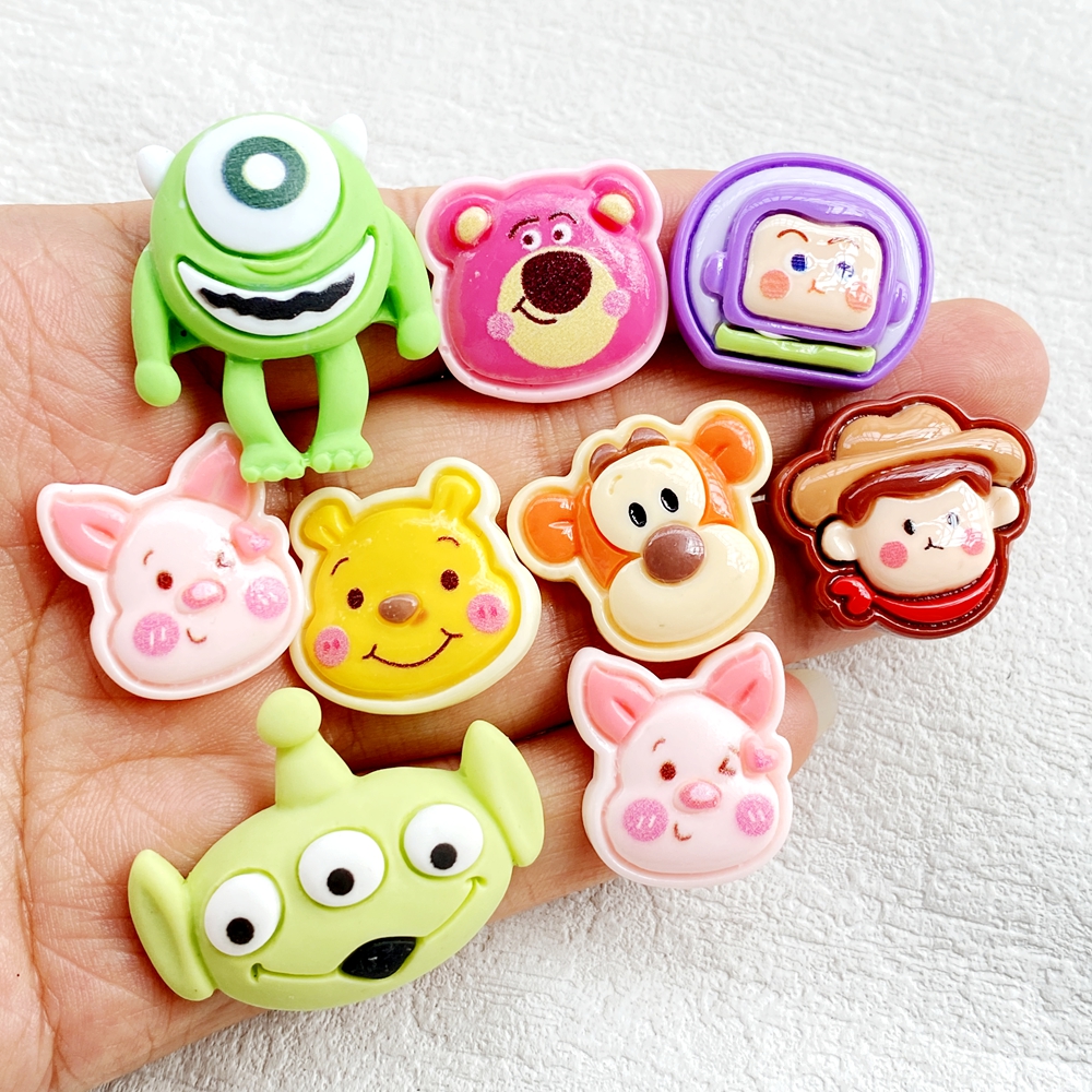 Dinosaur And Craft - 10Pcs Resin Cartoon Animation Green Dinosaur