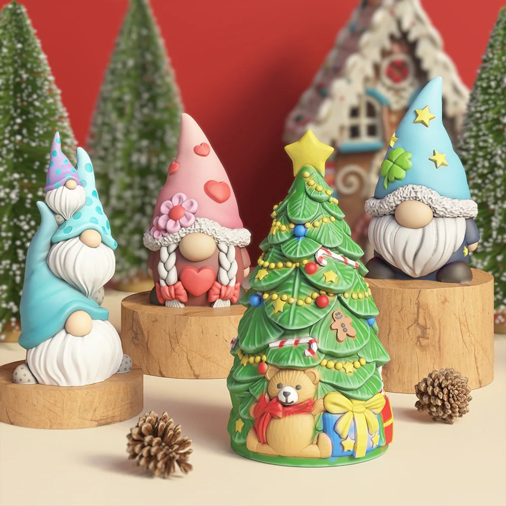 Art Craft Cat - Easter Dwarfs Clay Cement Concrete Molds