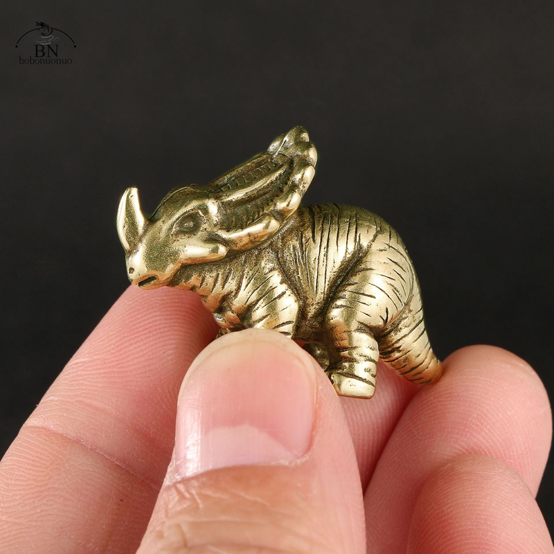 Dinosaur And Craft - Solid Brass horned dinosaur Jurassic Dinosaur