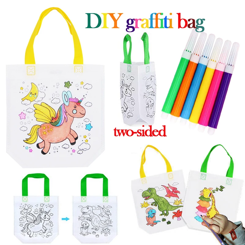 Art Craft Notebook - 1-10pcs Sets DIY Graffiti Bag with