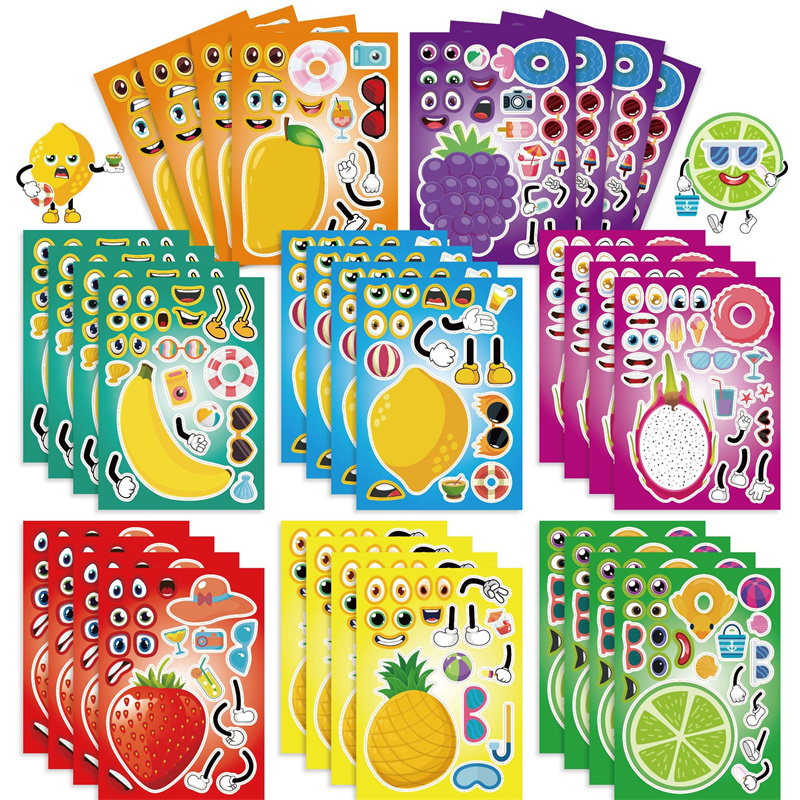 Art Craft 6 Year Old - 6-24sheet Make Your Own Fruit Stickers