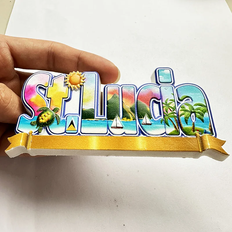 Art Craft Magnet - St. Lucia West Indies, Beach 3D