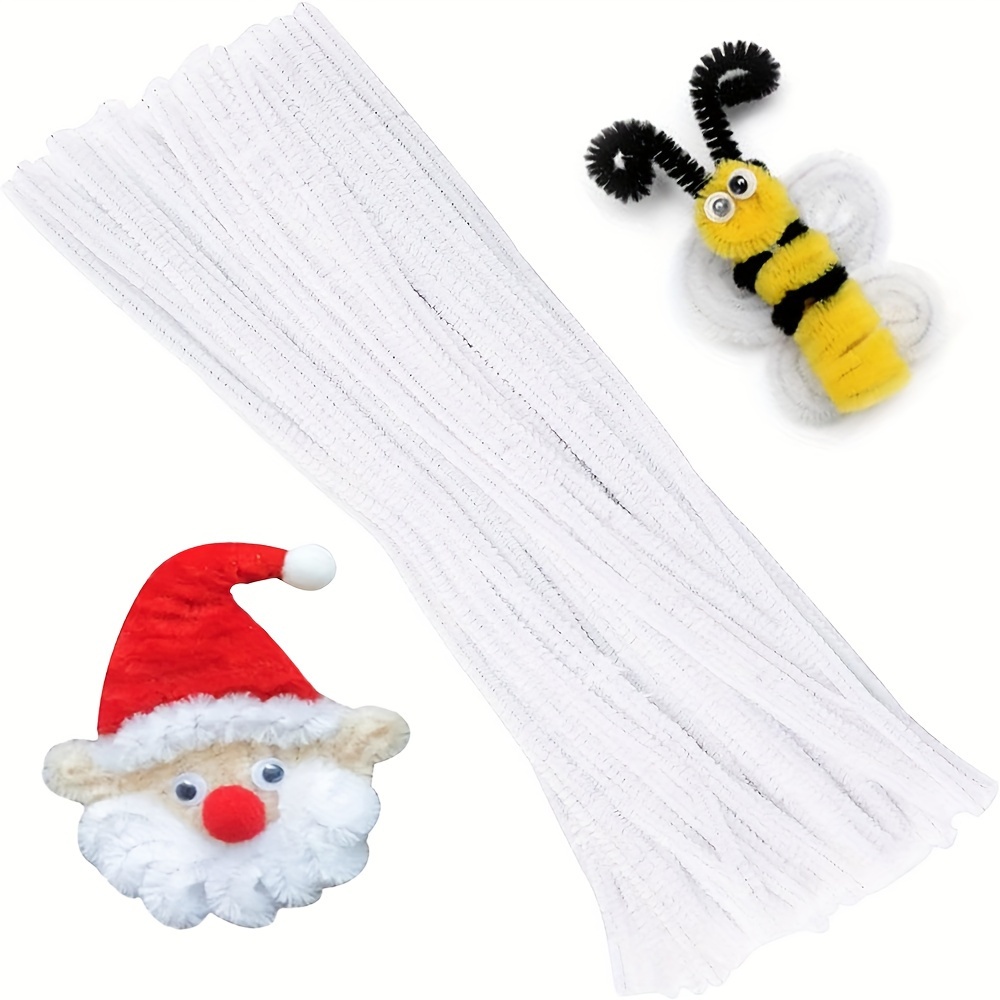 Art Craft Kids - 100 Pcs White Pipe Cleaners,Pipe Cleaners
