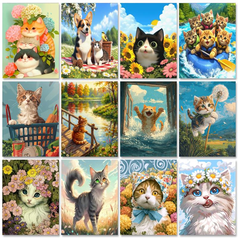 Art Craft Cat - GATYZTORY Cat Painting By Numbers Arts