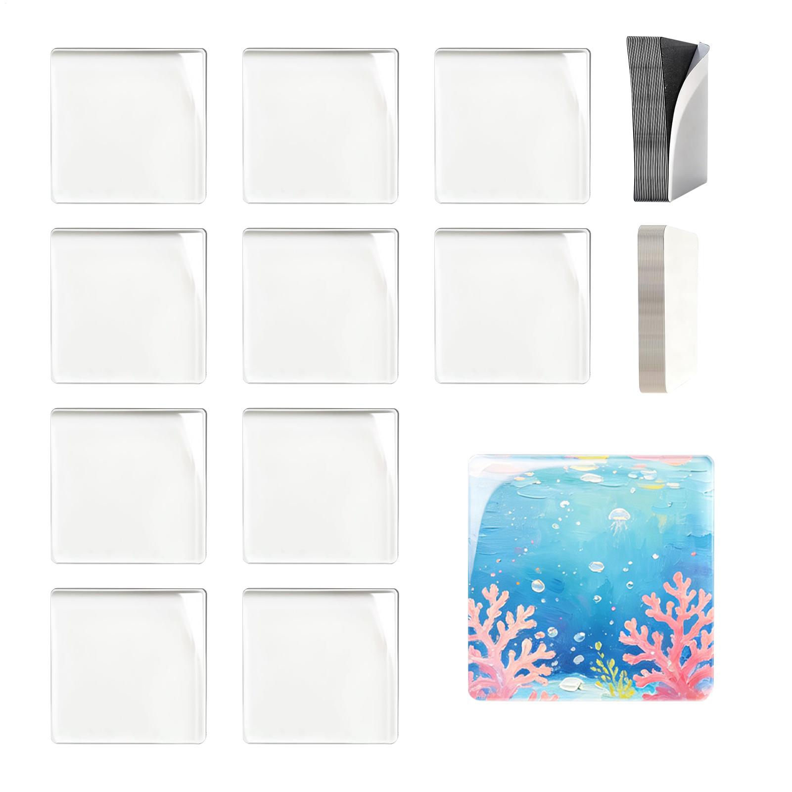 Art Craft Magnet - Square Acrylic DIY Fridge Magnets 10-Piece