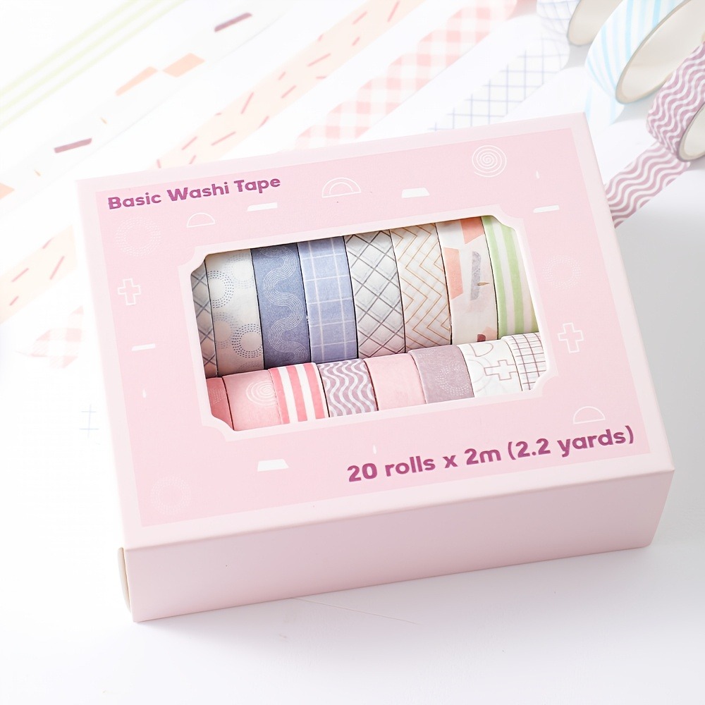 Art Craft Notebook - 20 rolls of macaron tape, 0.4in