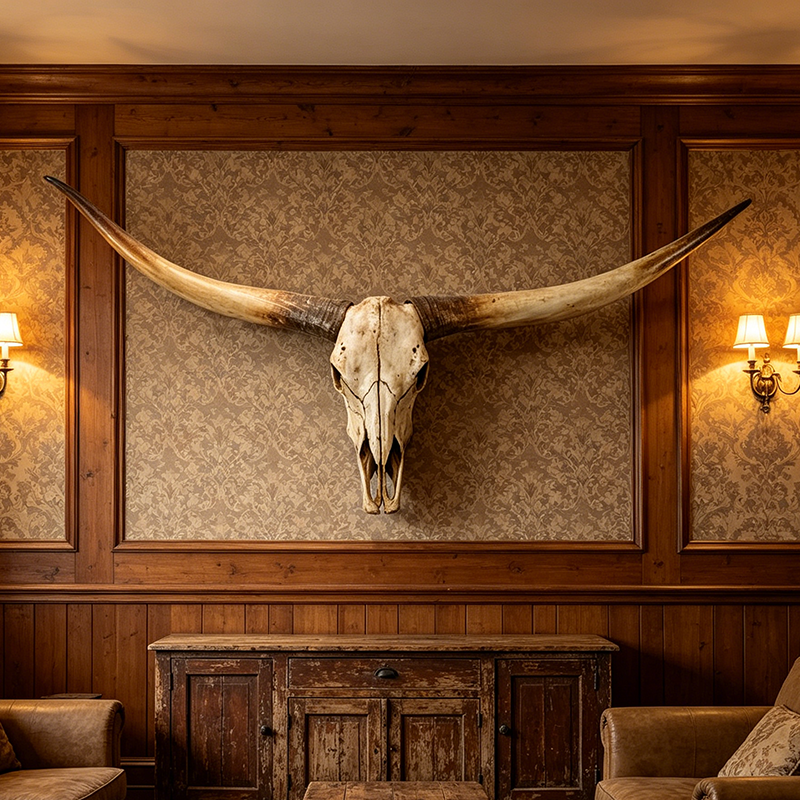 Art Craft Bar - Large Resin Bull Head Statues Wall