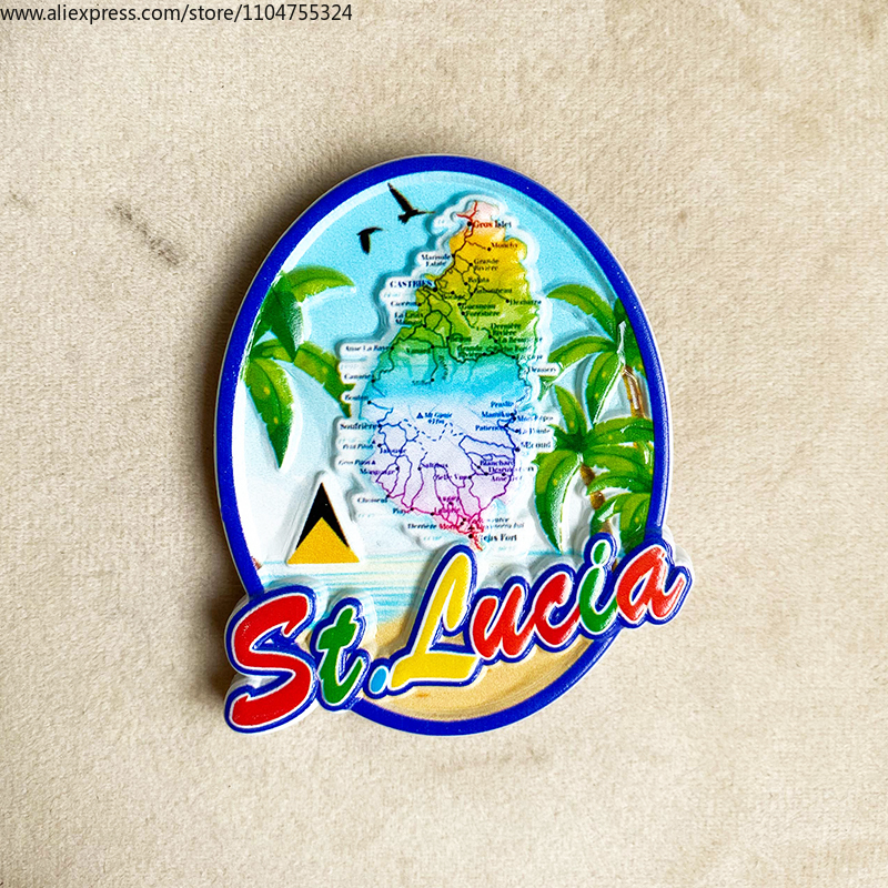 Art Craft Magnet - Saint Lucia tourist Souvenirs Home Decor