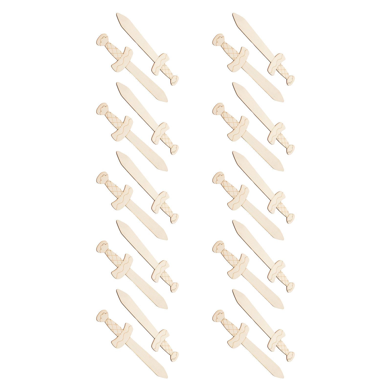 Art Craft Kids - 20Pcs Wooden Swords to Decorate Natural