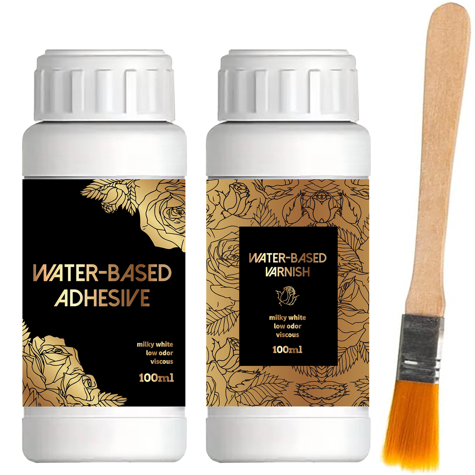 Craft Art Set - 100ML/200ML Golden Foil Adhesive Kit -