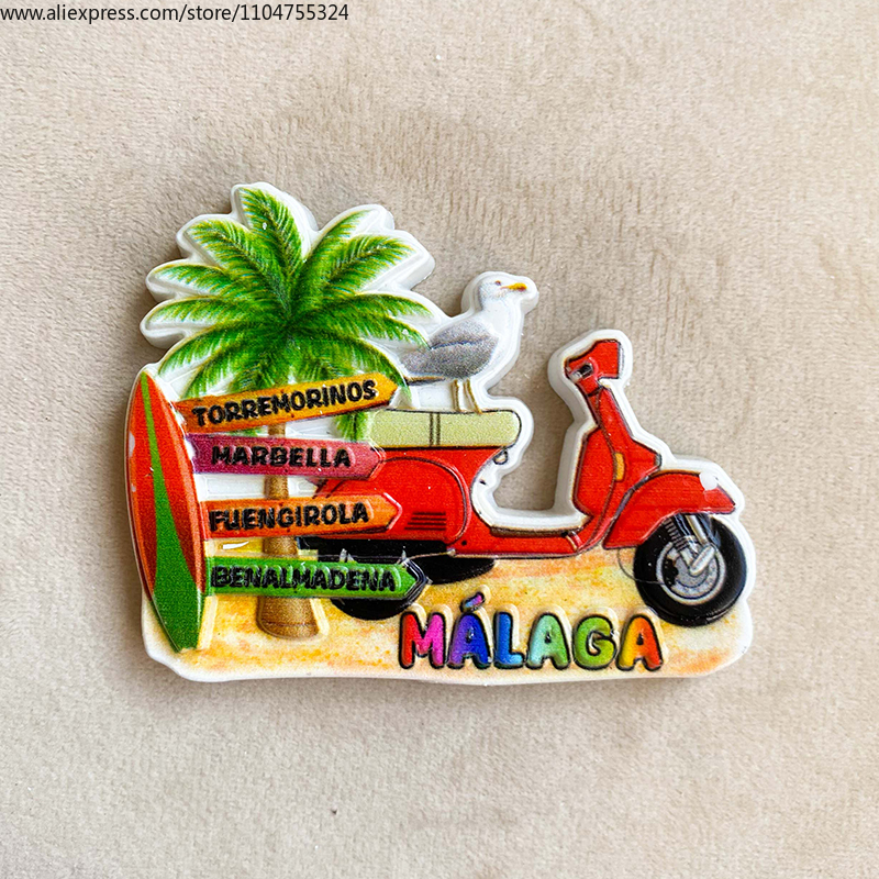 Art Craft Magnet - Malaga, Spain Travel souvenirs Home Decor