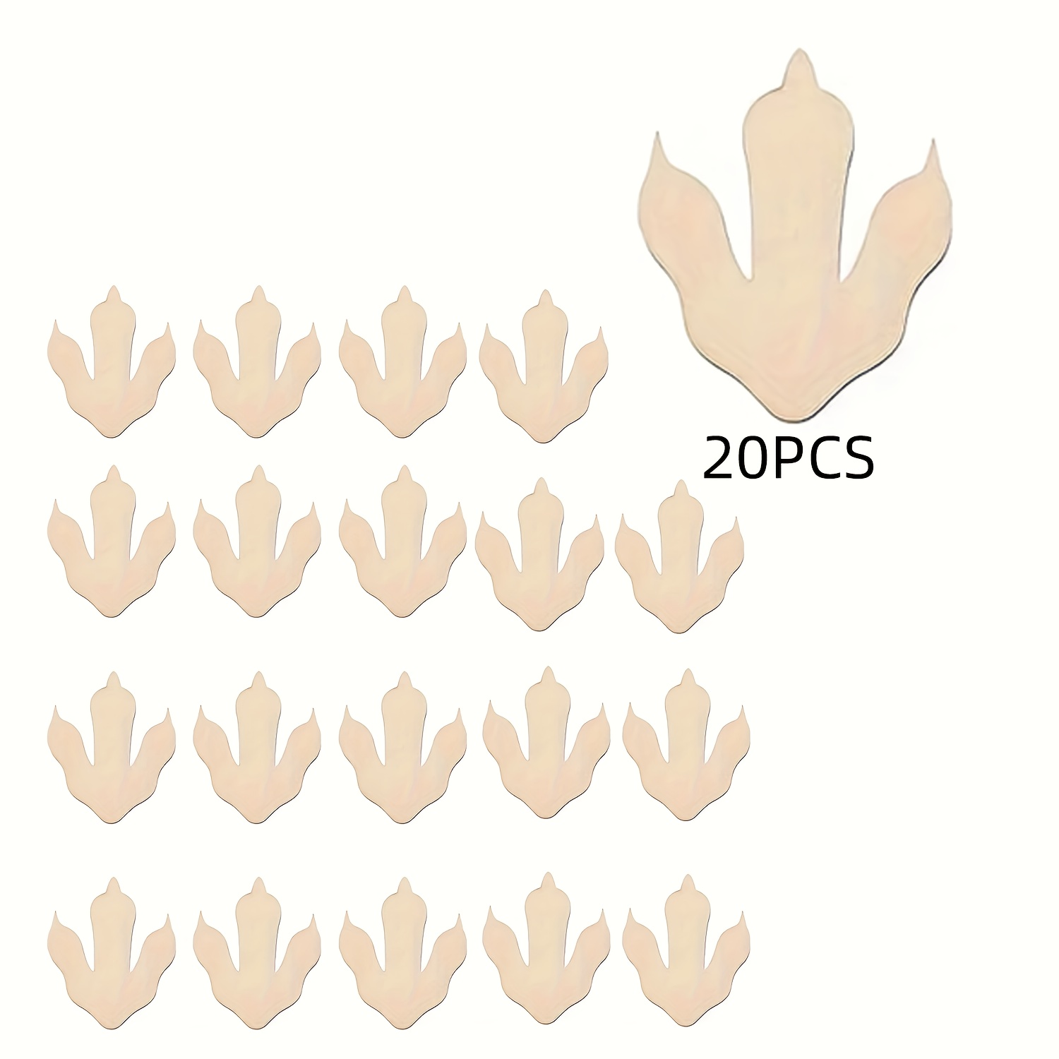 Dinosaur And Craft - 10/20 Pieces Wooden Dinosaur Footprints, 3.5x3.5