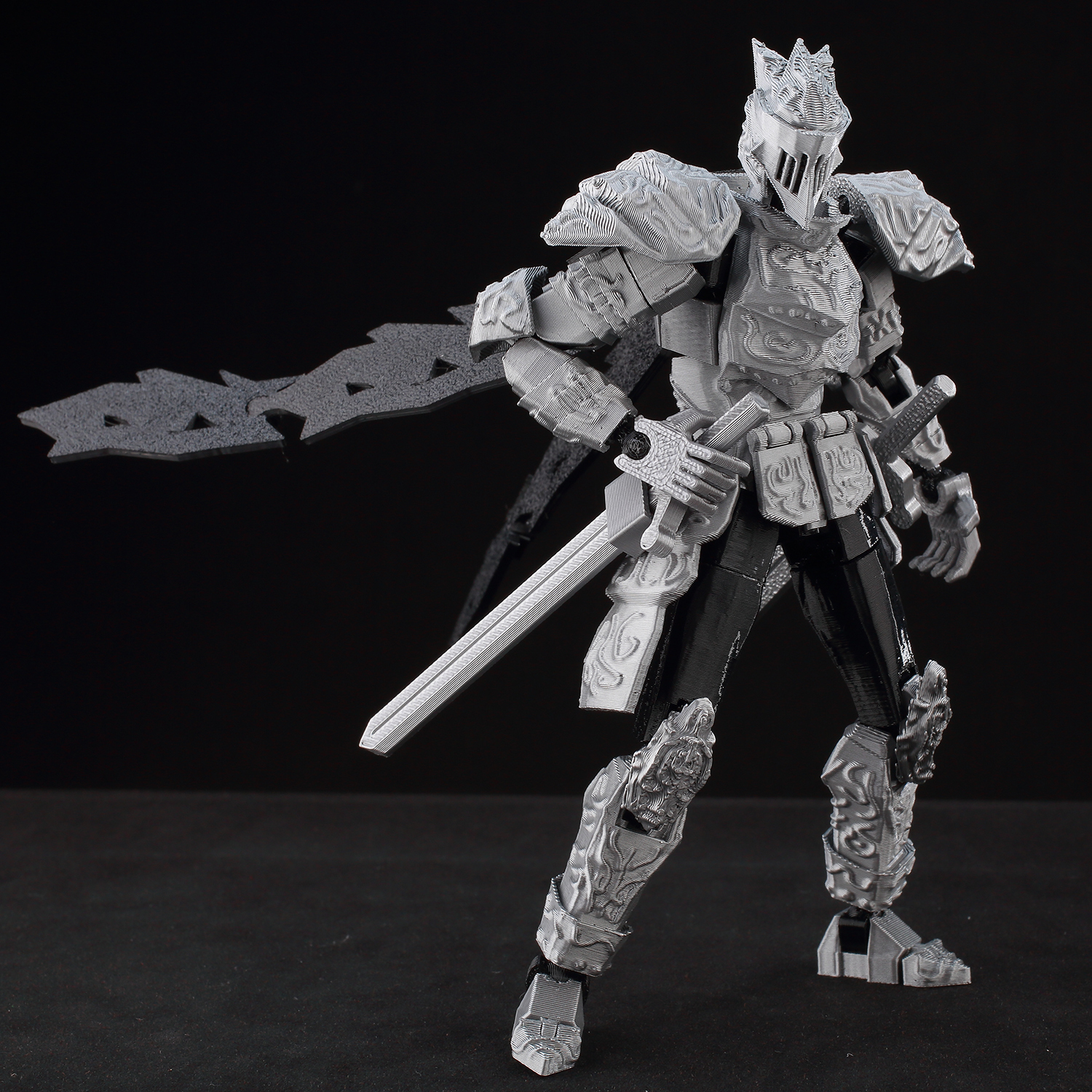 Art Craft Online - ​9L3D Lucky13 Silver Armor Knight Action