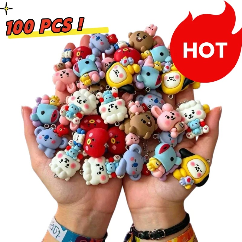 Art Craft Ideas - 7pcs BT21 Resin Cartoon Charm DIY