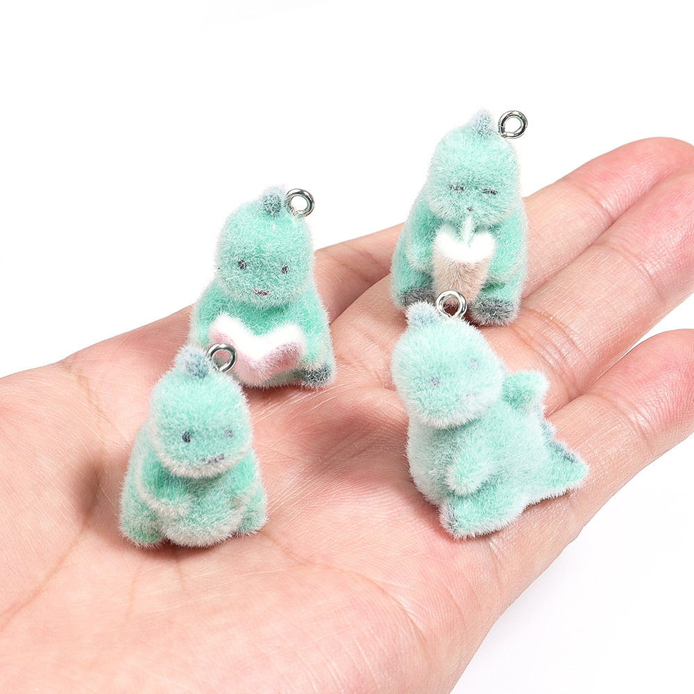 Dinosaur And Craft - 4Pcs 3D Mini Dinosaur Pendant Fluffy