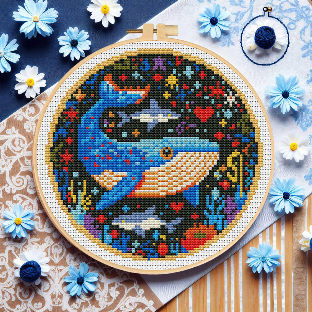 Art Craft And Cloth - DIY Cross Stitch Whale Embroidery Animal