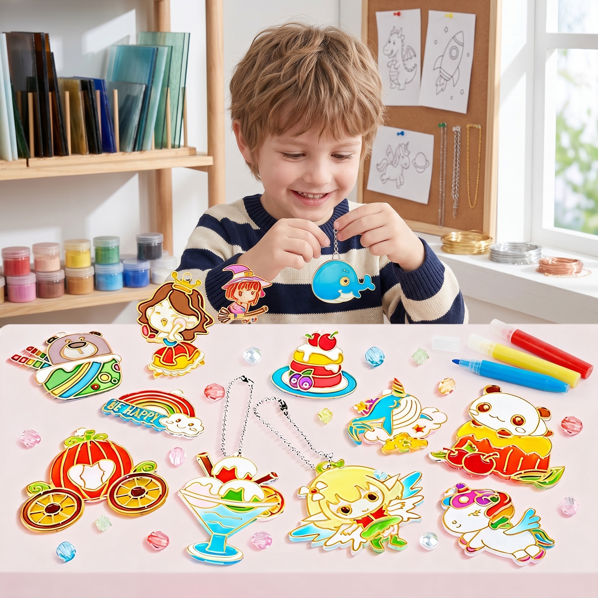 Art Craft 6 Year Old - DIY Crystal Gel Painting Kit Craft