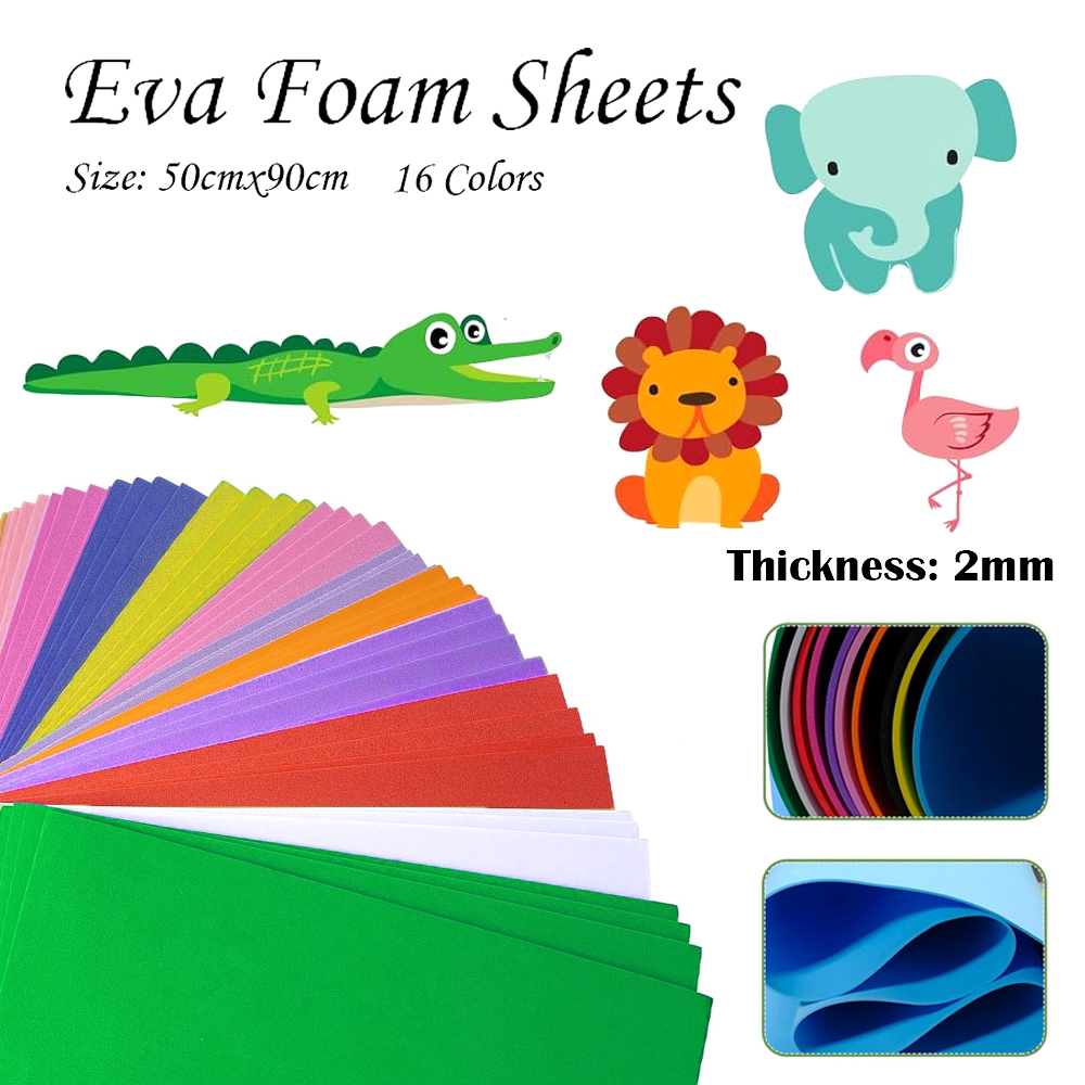 Art Craft Halloween - 16 Colors Colorful EVA Foam Sheets