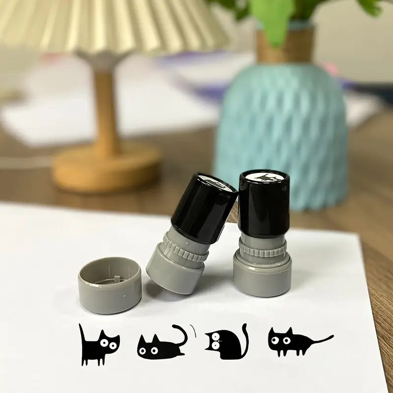 Art Craft Cat - Adorable Tilted Neck Black Cat Stamp
