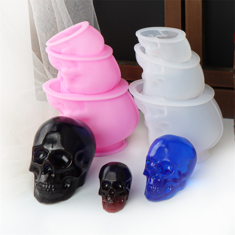 Art Craft Halloween - White and Pink Skull Candle Molds