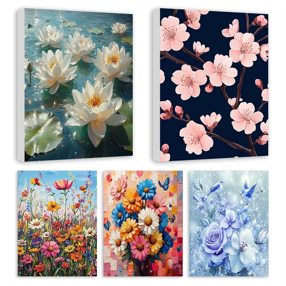 Art Craft Picture - Oil Painting By Numbers Flower Art