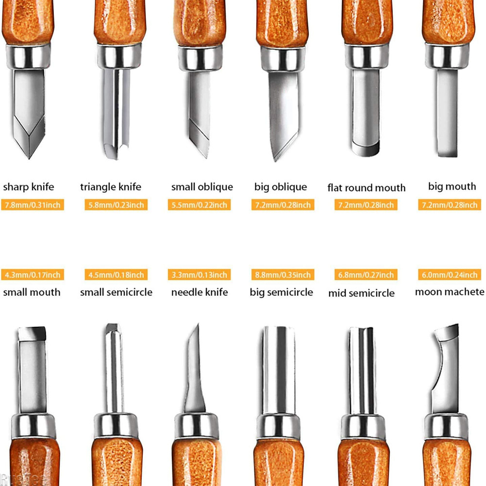 Craft Art Set - 12Pcs SK2 Woodworking Carving Tools Set,