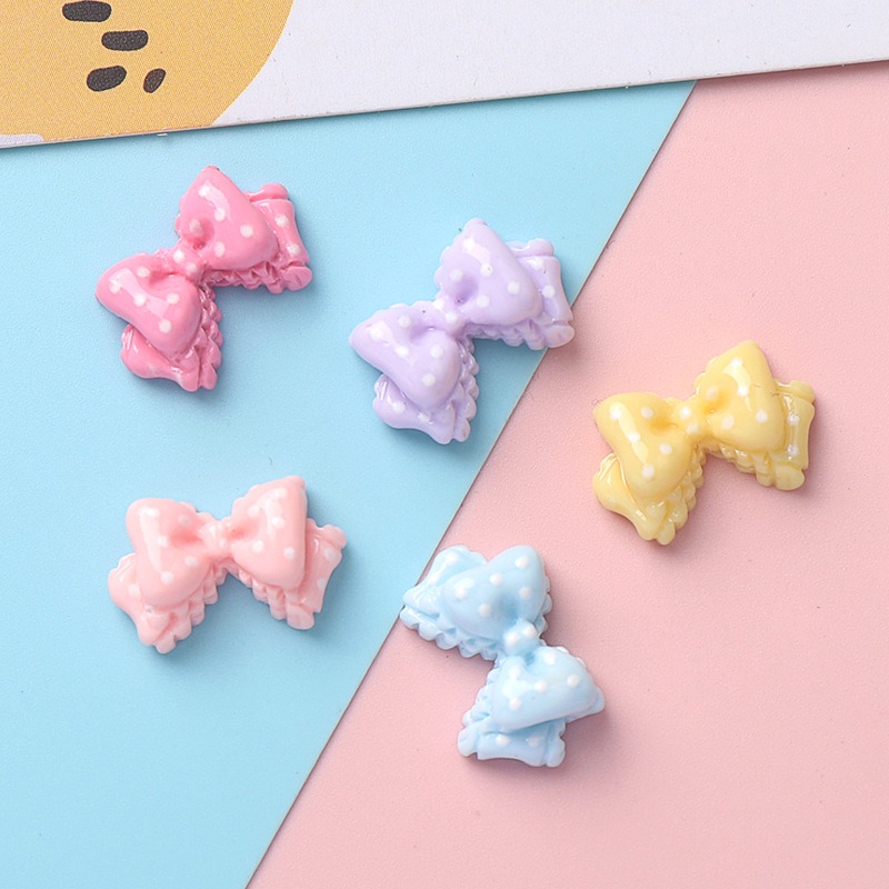 Art Craft Items - 7 Colors Mini Bow Resin Charms