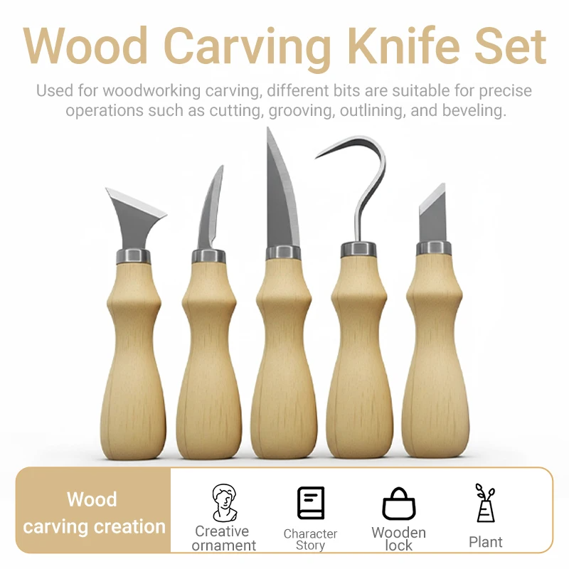5Pcs Wood Carving Tools Set,Cu - Craft Art Set recension och pris