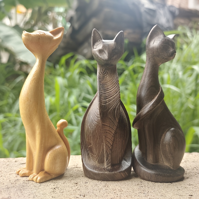 Wooden Cat Statue Ornament, Ho - Art Craft Cat recension och pris