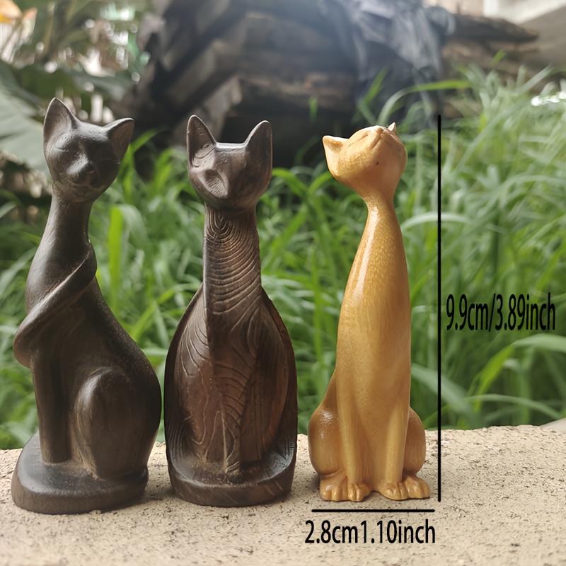 Wooden Cat Statue Ornament, Ho - Art Craft Cat recension och pris