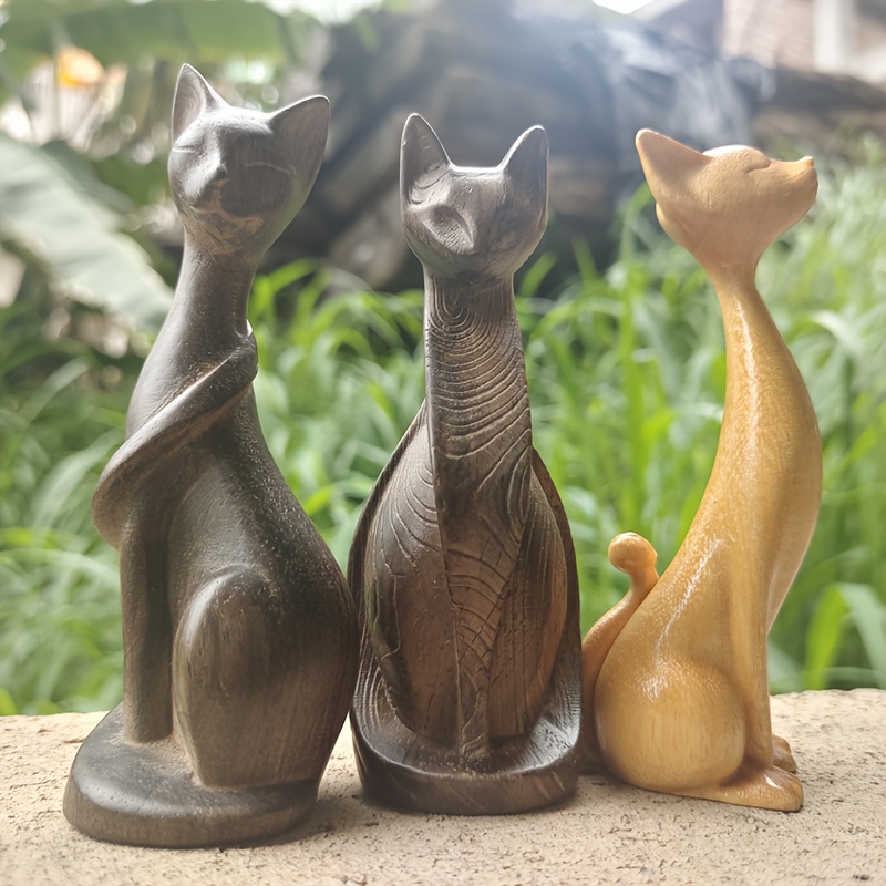 Wooden Cat Statue Ornament, Ho - Art Craft Cat recension och pris