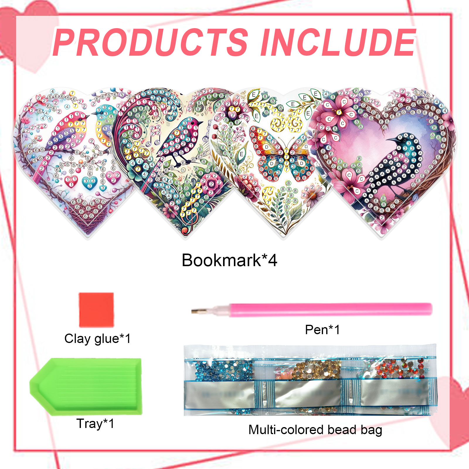 4PCS Diamond Painting Heart Sh - Craft Art Set recension och pris