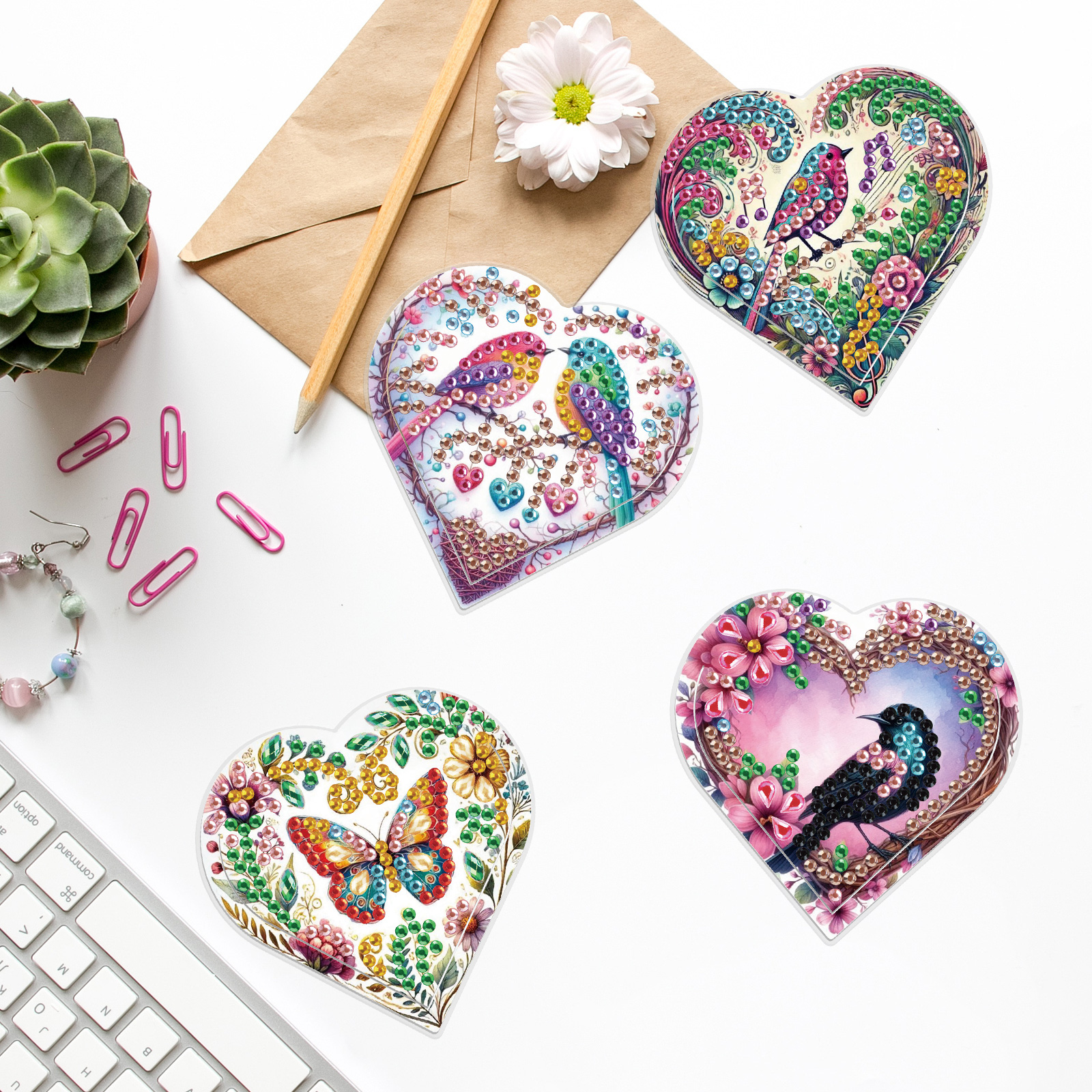 4PCS Diamond Painting Heart Sh - Craft Art Set recension och pris