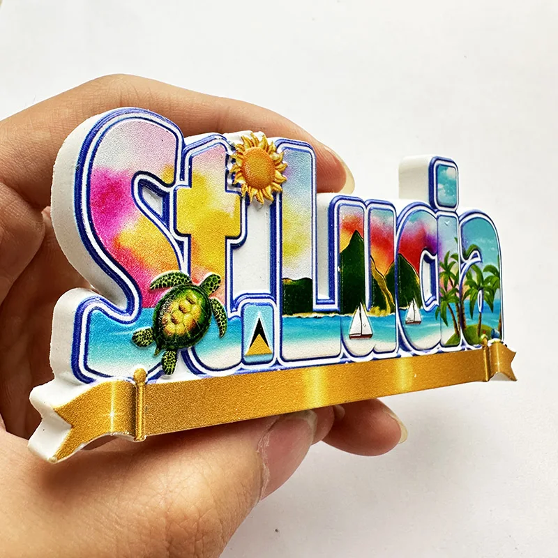 St. Lucia West Indies, Beach 3 - Art Craft Magnet recension och pris
