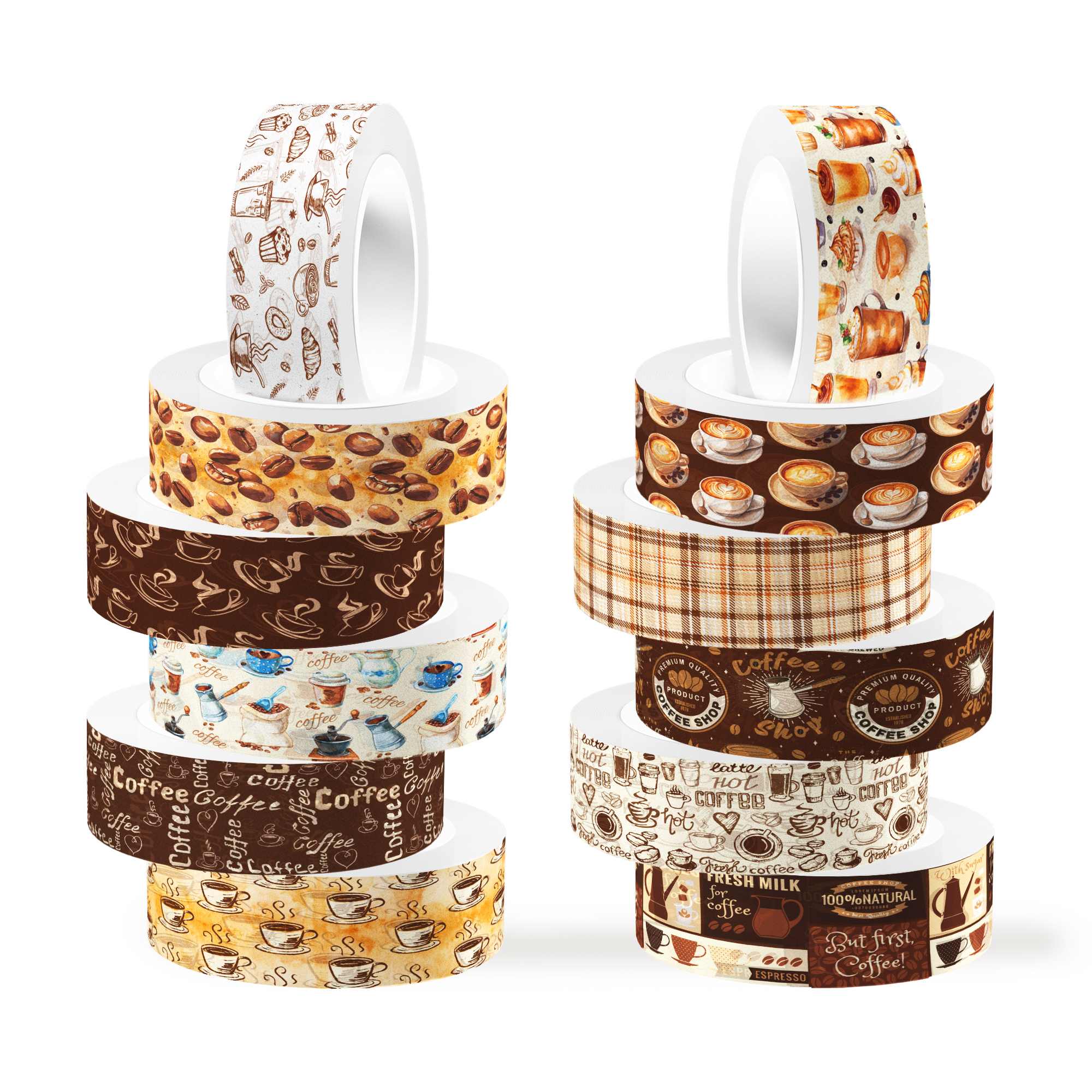 Vintage Coffee Pattern Washi T - Art Craft Halloween recension och pris