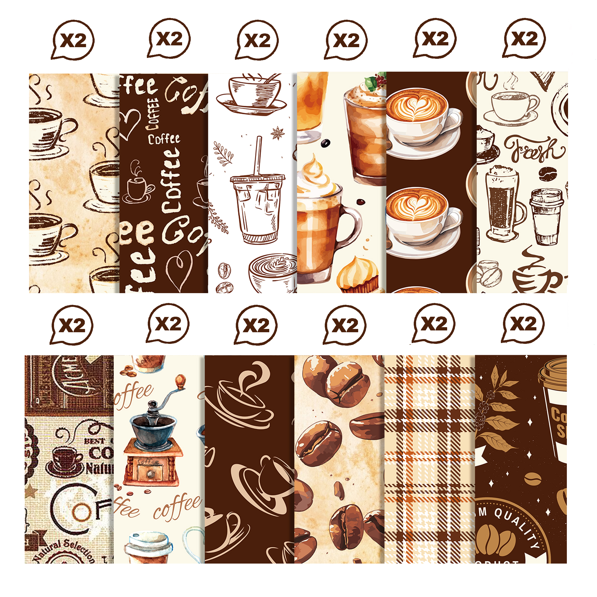 Vintage Coffee Pattern Washi T - Art Craft Halloween recension och pris