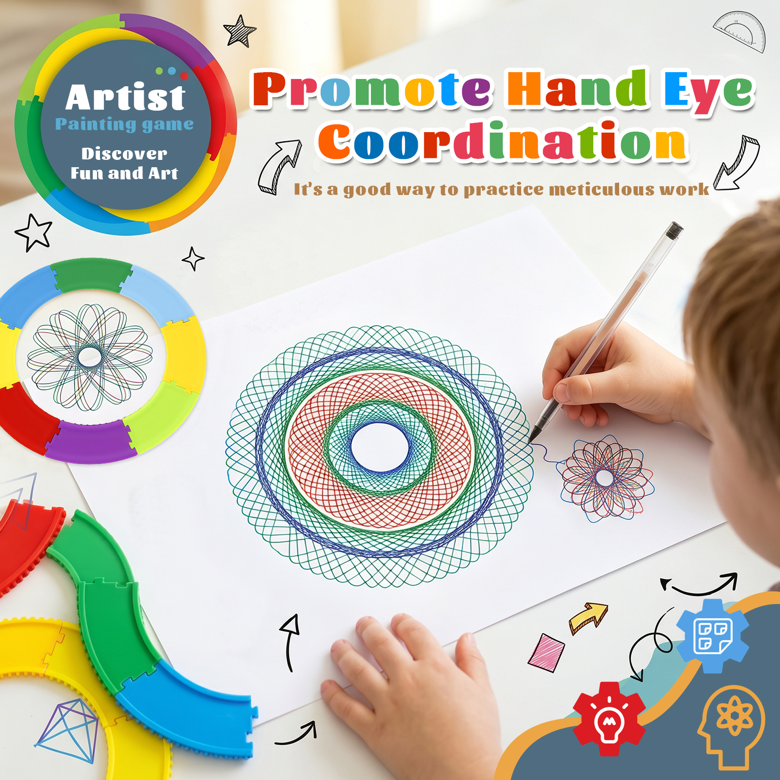 Spiral Art Gear Geometric Rule - Craft Art Set recension och pris
