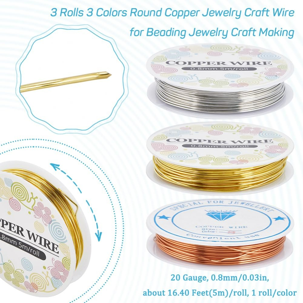 12.8M Copper Jewelry Wire 0.8m - Art Craft Wire recension och pris