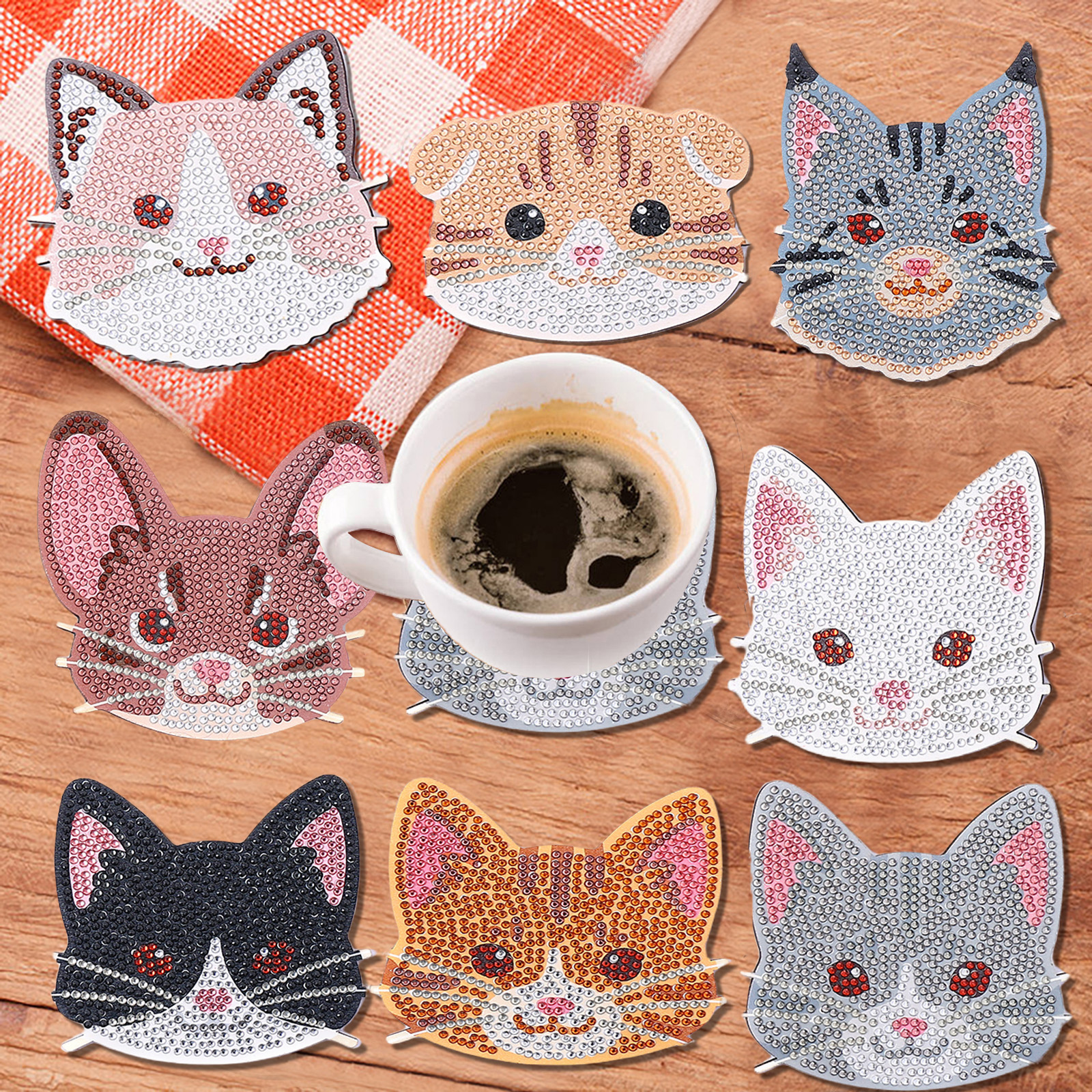8 Pieces DIY Diamond Painting  - Art Craft Cat recension och pris