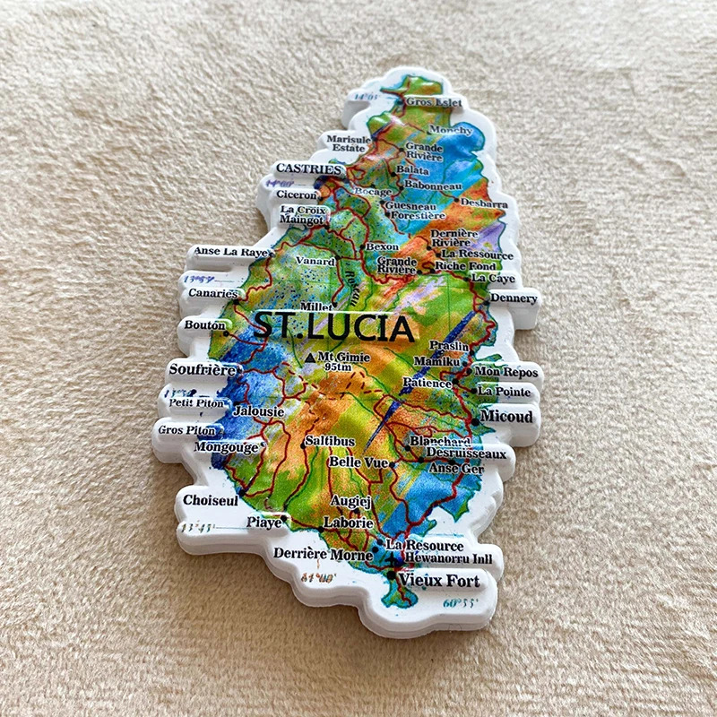 1pc, Saint Lucia travel Souven - Art Craft Magnet recension och pris