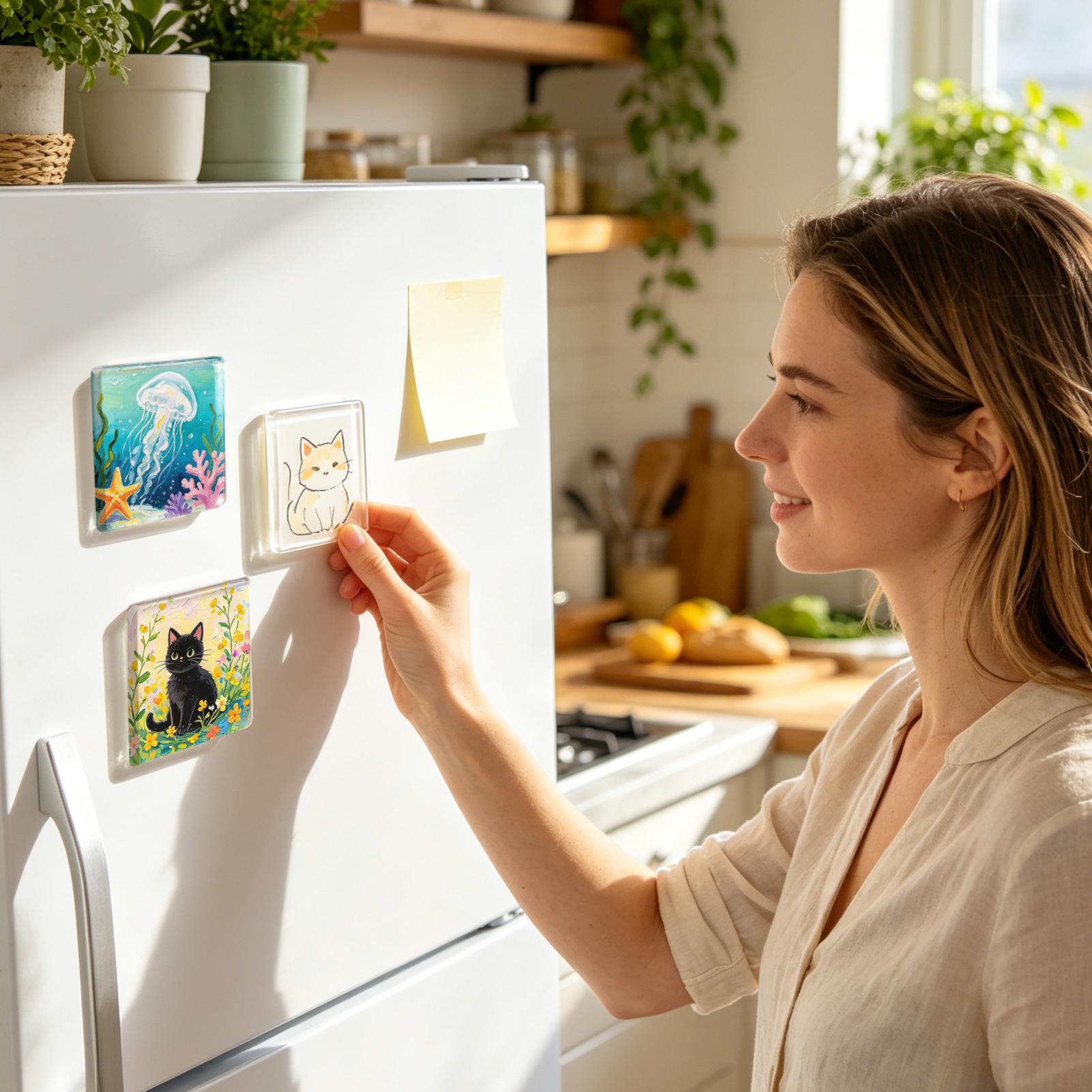 Square Acrylic DIY Fridge Magn - Art Craft Magnet recension och pris