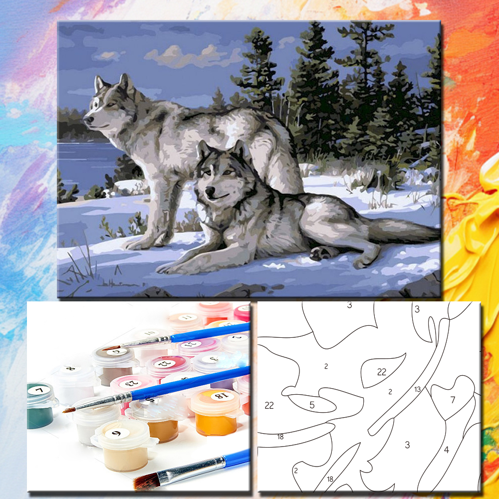 Painting By Numbers Wolf Oil P - Art Craft Picture recension och pris