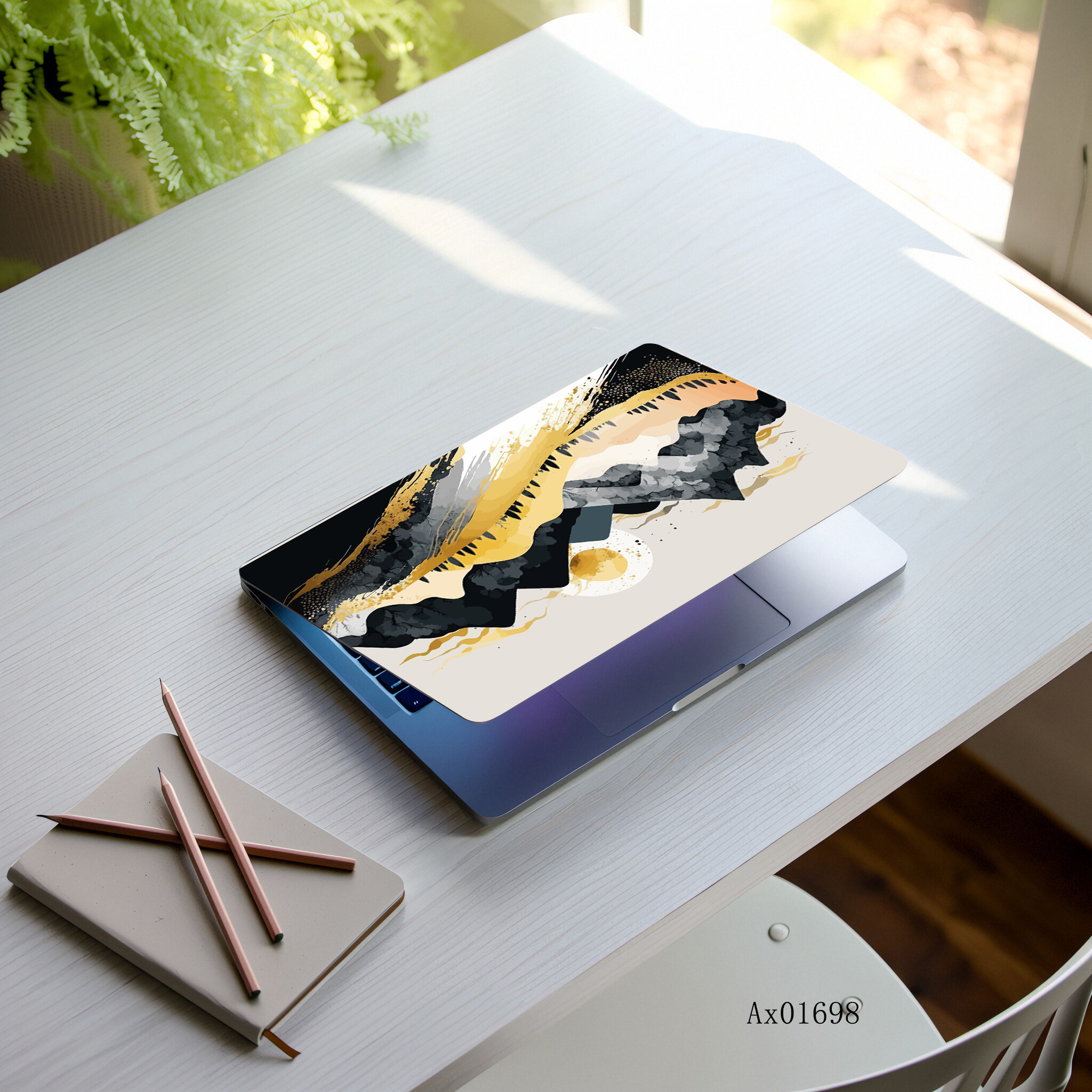 Minimalist Mountain Wave Lapto - Art Craft Notebook recension och pris
