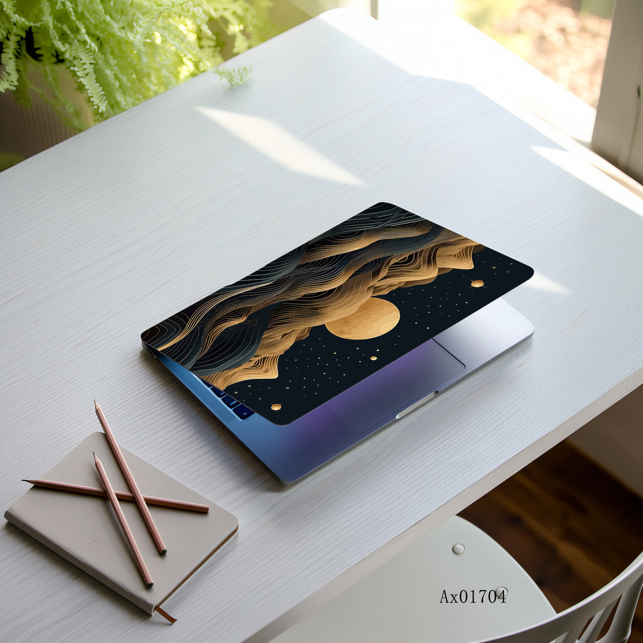Minimalist Mountain Wave Lapto - Art Craft Notebook recension och pris