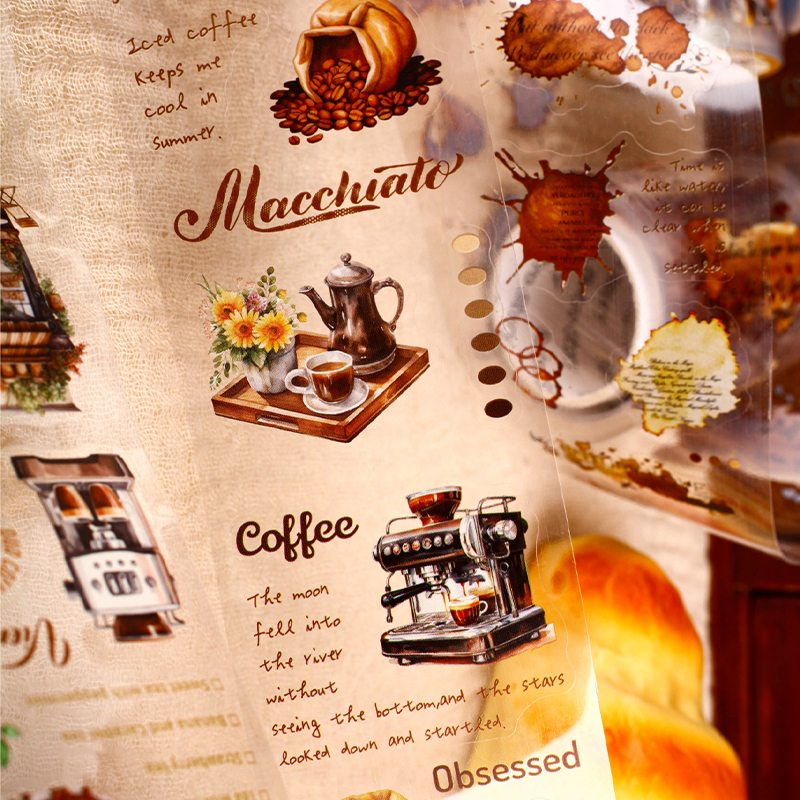 Vintage Coffee Themed PET Wash - Art Craft Notebook recension och pris