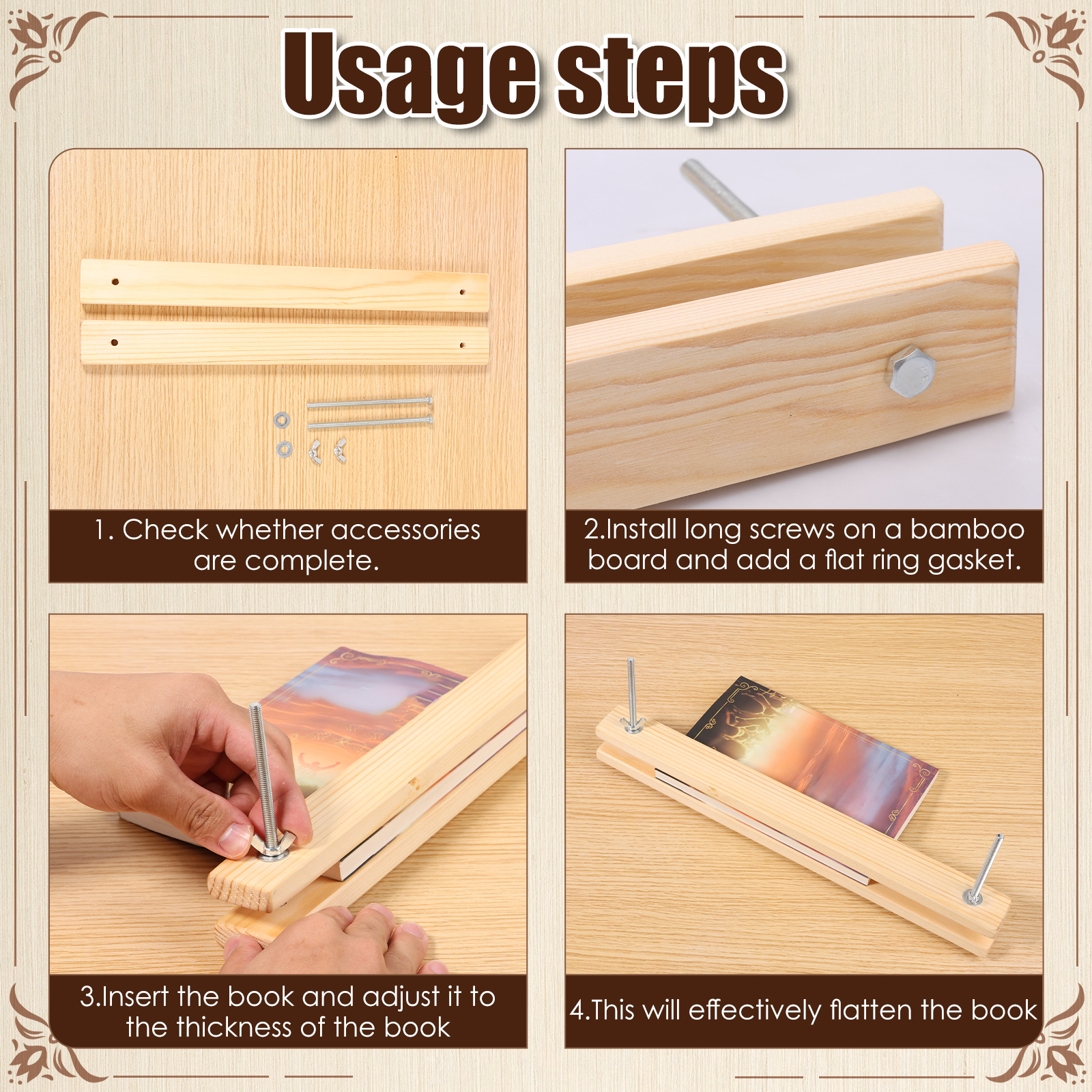 Wooden Book Press Kit DIY Gree - Bookbinding Supply Kit recension och pris