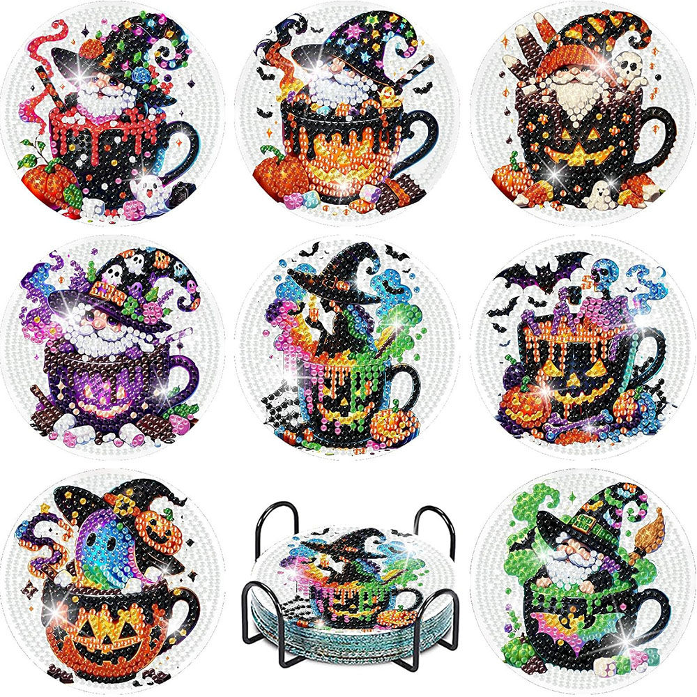 8PCS 5D Halloween Gnome Diamon - Art Craft Halloween recension och pris