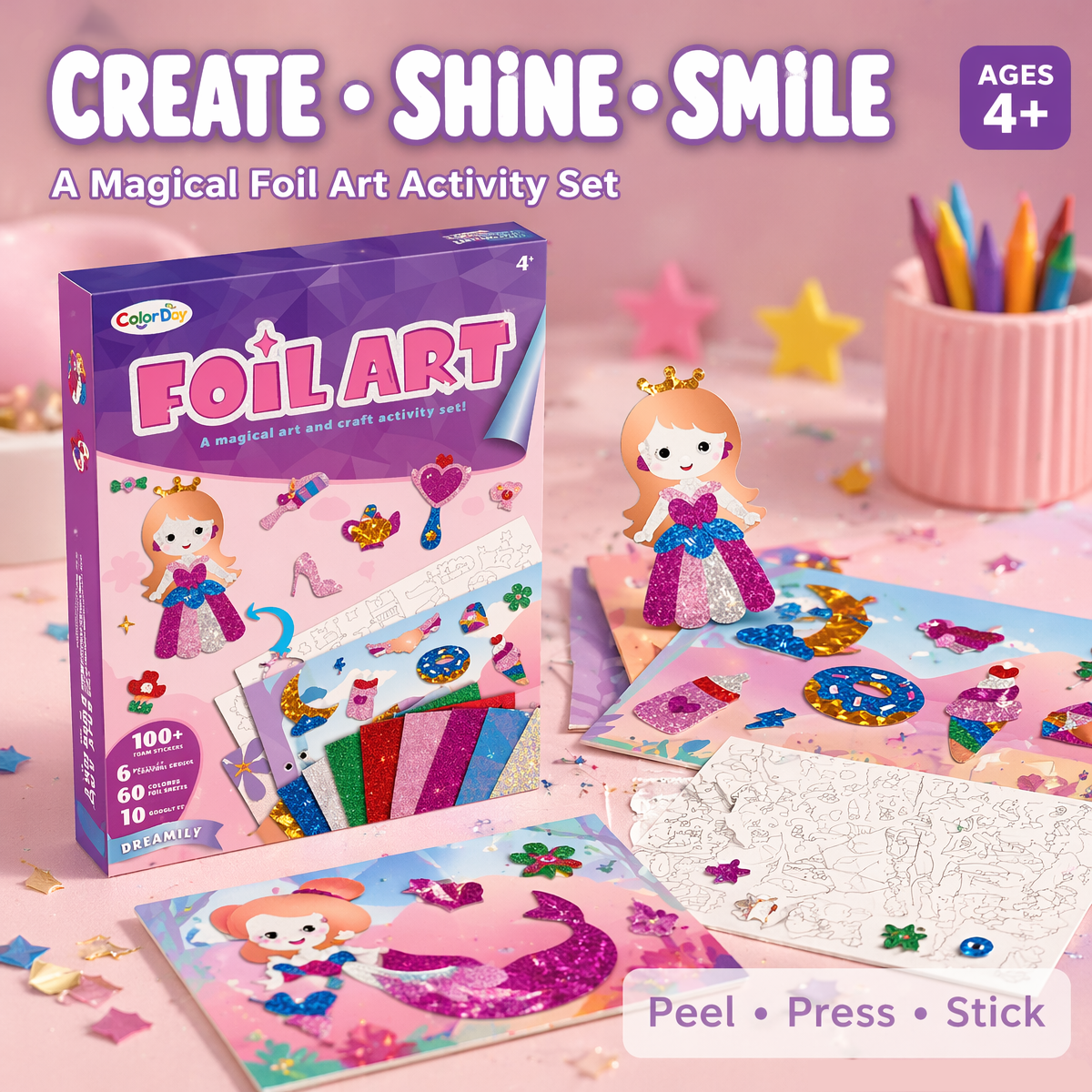 Kids Foil Art Kit 100+ Pcs, Co - Dinosaur And Craft recension och pris